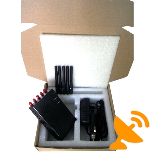 5 Antenna Portable 3G Mobile Phone Jammer + UHF Jammer + Wifi Jammer with Cooling Fan 20M - Click Image to Close