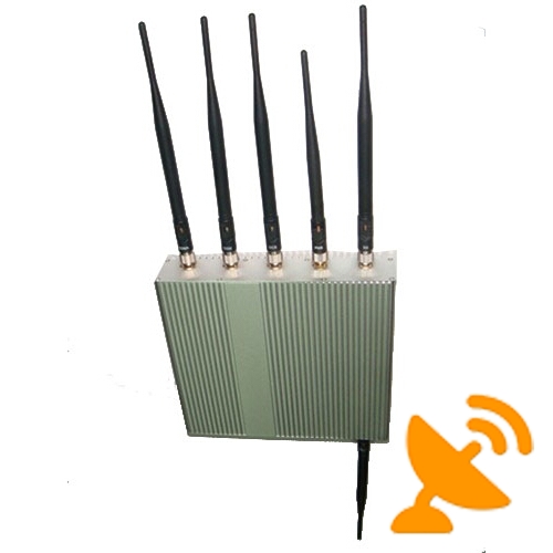 6 Antennas All 3G 4G GSM CDMA DCS PHS Cell Phone Jammer 40M - Click Image to Close