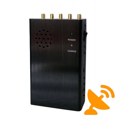 Handheld Cell Phone & GPS & Wifi Jammer with Fan 20M - Click Image to Close