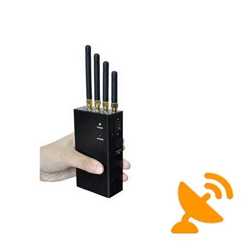 4 Antenna Portable Cell Phone & GPS Jammer Blocker 20M - Click Image to Close