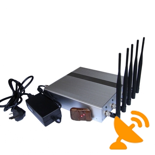 3G 4G Wimax High Power Mobile Signal Blocker with Remote Control 40M - Click Image to Close
