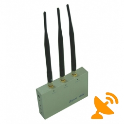 3 Antennas GSM CDMA 3G DCS PHS Cell Phone Jammer with Remote Control 20M