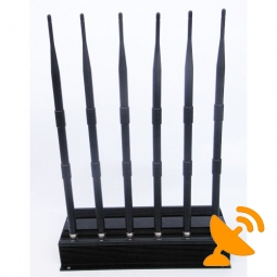 6 Antenna 3G Cell Phone + Wifi + UHF VHF Signal Walkie Talkie Jammer 40M