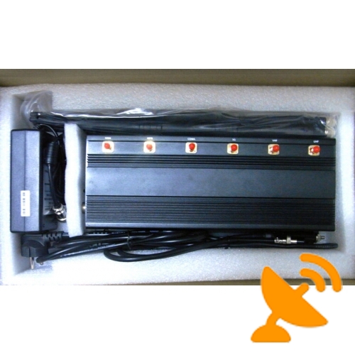 High Power Desktop Mobile Phone & GPS & RF Jammer 40M - Click Image to Close