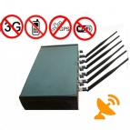 6 Antennas High Power Adjustable Cellphone Jammer Wifi GPS Jammer 50M