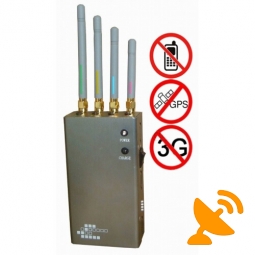 5 Band Portable GPS & GSM,CDMA,DCS,PHS,3G Mobile Phone Jammer 10M