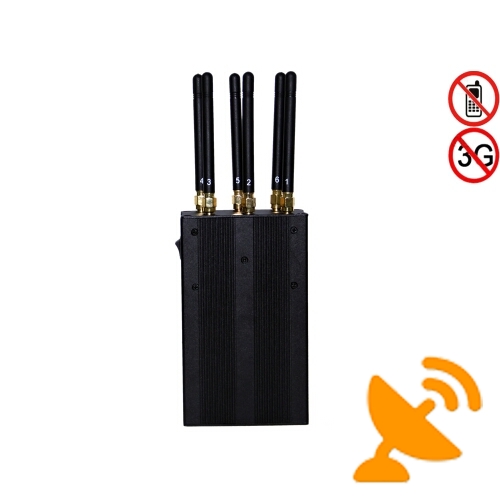 Handheld 4G Cell Phone & GPS Multifunctional Jammer 6 Antenna 15M - Click Image to Close