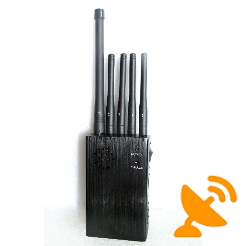 5 Antenna Portable 3G Mobile Phone Jammer + UHF Jammer + Wifi Jammer with Cooling Fan 20M - Click Image to Close