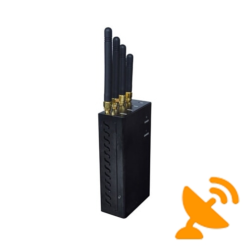 4 Antenna Portable Cell Phone Jammer GPS Blocker 20M - Click Image to Close