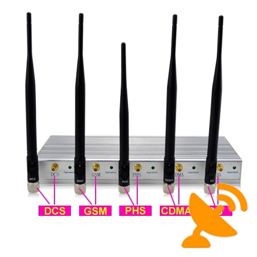 3G GSM CDMA DCS PHS Cellphone Jammer with Remote Control 30M - Click Image to Close