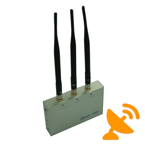 3 Antennas GSM CDMA 3G DCS PHS Cell Phone Jammer with Remote Control 20M - Click Image to Close