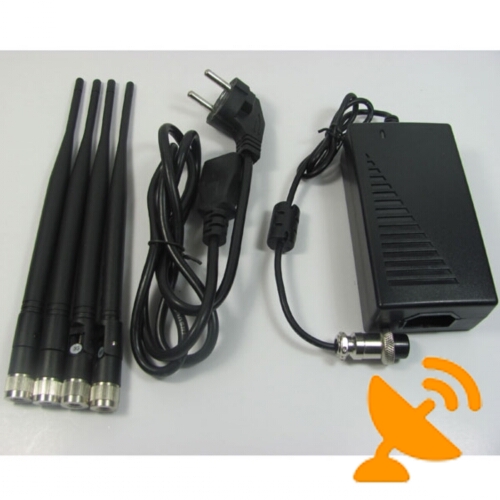 4 Antennas Wall Mounted Cell Phone Jammer 30M - Click Image to Close