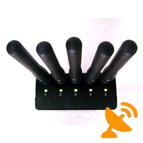 5 Antenna Portable 3G Mobile Phone + Wifi + UHF Jammer with Cooling Fan 20M - Click Image to Close