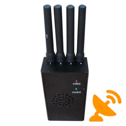 4 Antenna Handheld Cell Phone & Wifi 2.4G Jammer with Cooling Fan 15M - Click Image to Close