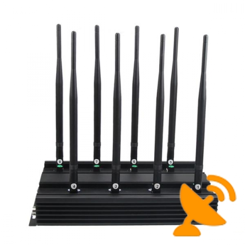 Ultimate 8-Band Wireless Signal Jammer Terminator for Mobile Phone, WiFi Bluetooth, UHF, VHF, GPS, LoJack 60M - Click Image to Close