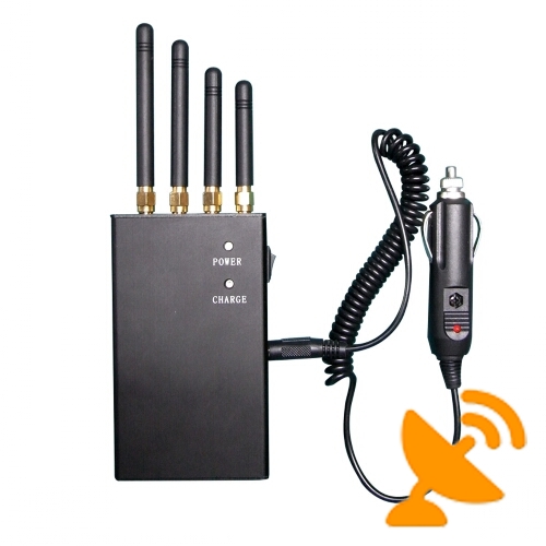 4 Antenna Portable Cell Phone & GPS Jammer Blocker 20M - Click Image to Close