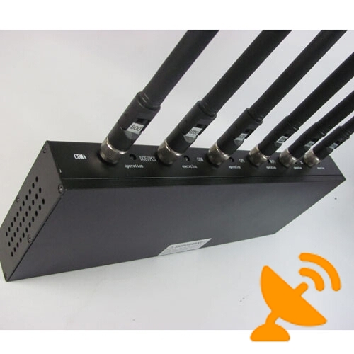 6 Antennas Desktop CellPhone & GPS & Wifi Jammer 20M - Click Image to Close