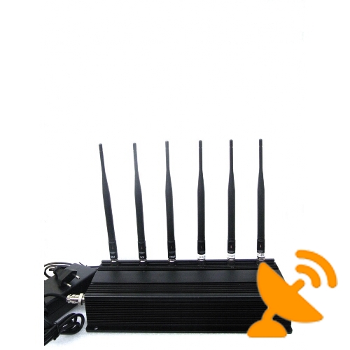 High Power Desktop Cell Phone + GPS + RF 315MHZ 433MHZ Jammer 40M - Click Image to Close
