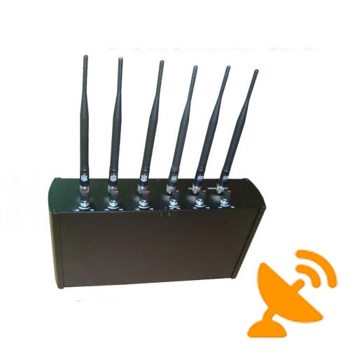 6 Antenna High Power Adjustable Cellphone Wifi GPS Jammer 50M - Click Image to Close