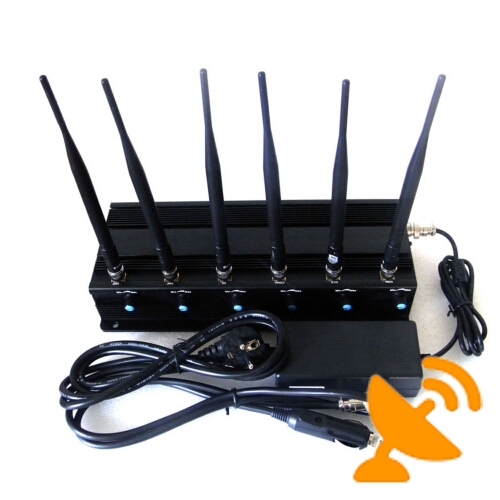 6 Antenna Adjustable High Power Cellphone + GPS + Wifi Jammer 50M - Click Image to Close