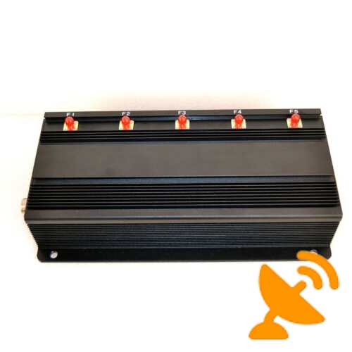 High Power 12W GPS Jammer Cell Phone Signal Jammer 40M - Click Image to Close