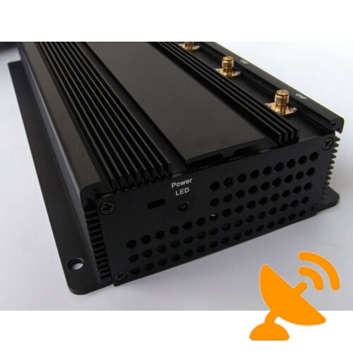 High Power Desktop Multifunctional Mobile Phone & GPS & Wifi & VHF & UHF Jammer 40M - Click Image to Close