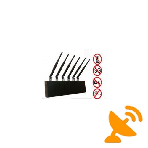 6 Antenna Desktop Cell Phone & GPS & Wifi Jammer Blocker 20M - Click Image to Close