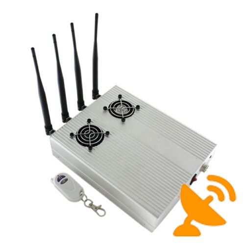 4 Antennas Adjustable Remote Control 3G Cell Phone & WIFI Jammer 30M - Click Image to Close