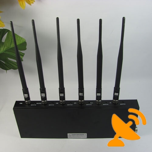 6 Antennas Desktop CellPhone & GPS & Wifi Jammer 20M - Click Image to Close