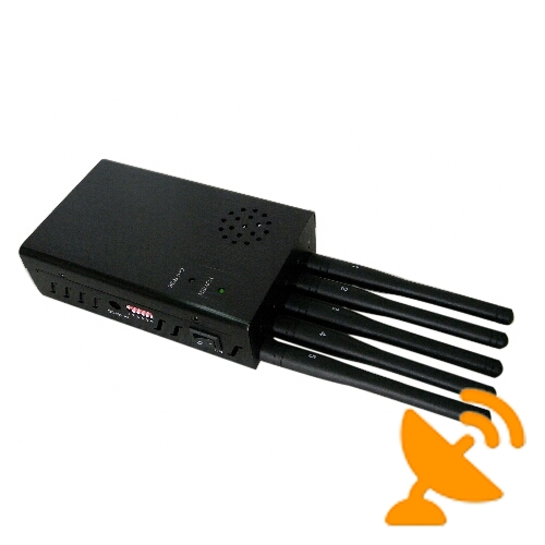 5 Antenna Portable 3G Mobile Phone Jammer + UHF Jammer + Wifi Blocker with Cooling Fan 20M - Click Image to Close