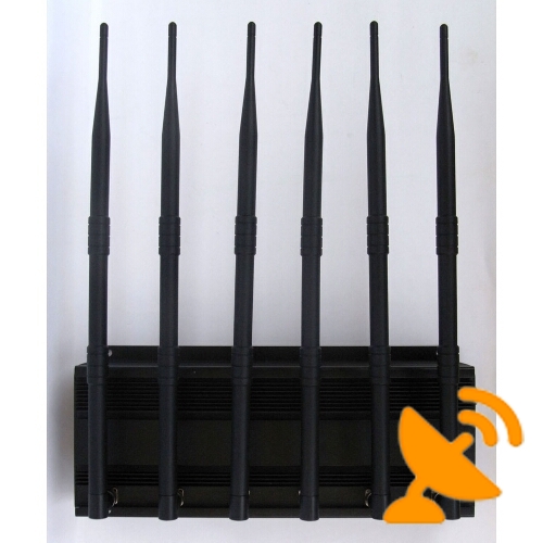 6 Antenna 3G Cell Phone + Wifi + UHF VHF Signal Walkie Talkie Jammer 40M - Click Image to Close