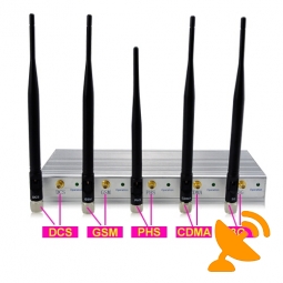3G GSM CDMA DCS PHS Cellphone Jammer with Remote Control 30M