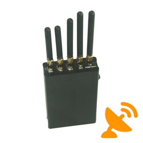 5 Antenna Portable 3G Cell Phone + GPS + Wifi Signal Blocker 15M - Click Image to Close