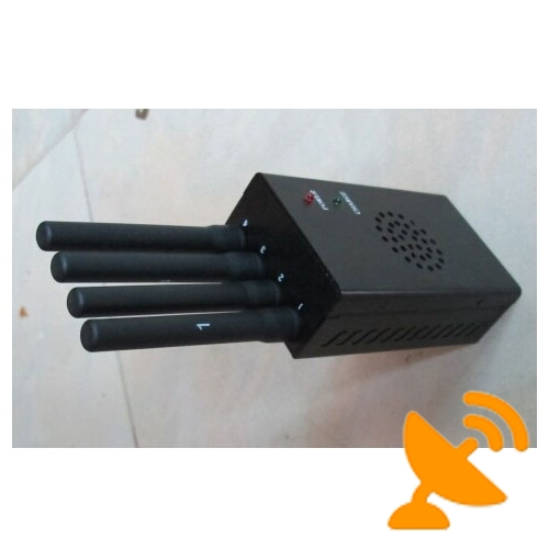 4 Antenna Handheld 3G CellPhone & Wifi 2.4G Jammer With Cooling Fan 15M - Click Image to Close