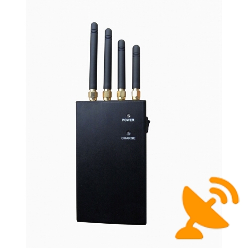 4 Antenna Portable Cell Phone & GPS Jammer Blocker 20M - Click Image to Close