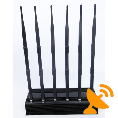 6 Antenna 3G Cell Phone + Wifi + UHF VHF Signal Walkie Talkie Jammer 40M - Click Image to Close