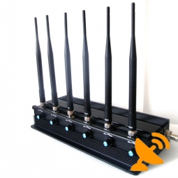 6 Antenna Adjustable High Power 3G 4G(Lte + Wimax) Cell Phone Jammer 40M