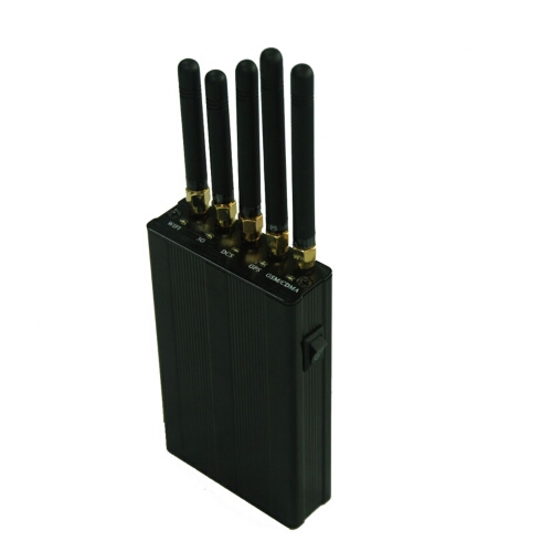 5 Antenna Portable CellPhone + GPS + Wifi Signal Jammer 15M