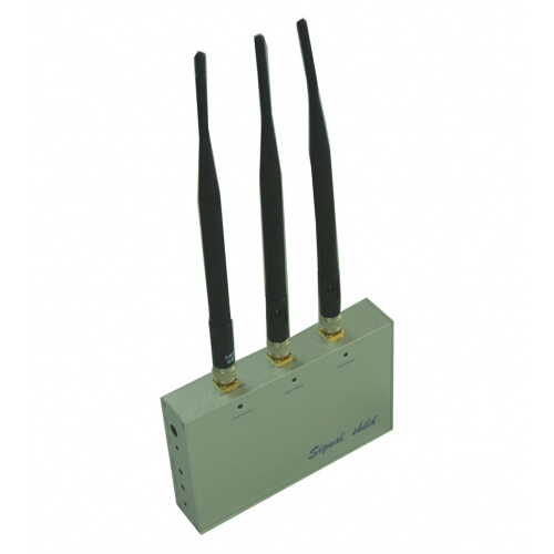 3 Antennas GSM CDMA 3G DCS PHS Cell Phone Jammer with Remote Control 20M