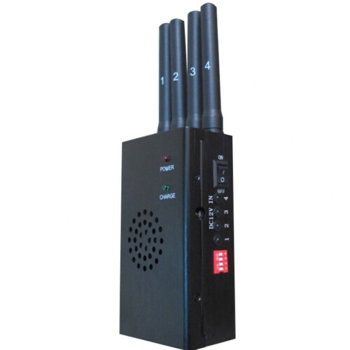 4 Antenna Handheld 3G CellPhone & Wifi 2.4G Jammer With Cooling Fan 15M