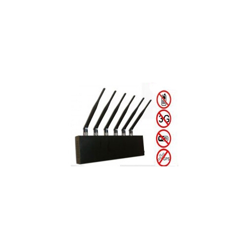 6 Antennas Desktop Cell Phone + GPS + Wifi Jammer Blocker 20M