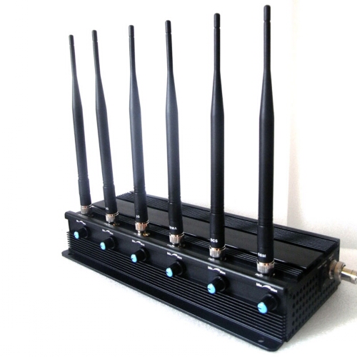 6 Antenna Adjustable High Power Cellphone + GPS + Wifi Jammer Blocker 50M