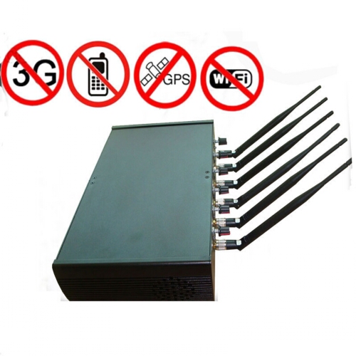 6 Antennas High Power Adjustable Cellphone Jammer Wifi GPS Jammer 50M