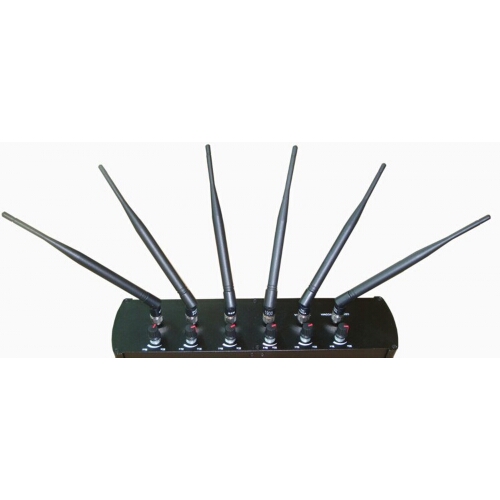 6 Antenna High Power Adjustable Cellphone Wifi GPS Jammer 50M