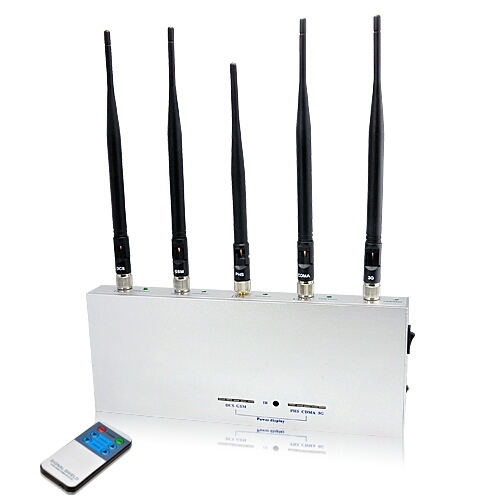 3G GSM CDMA DCS PHS Cellphone Jammer with Remote Control 30M